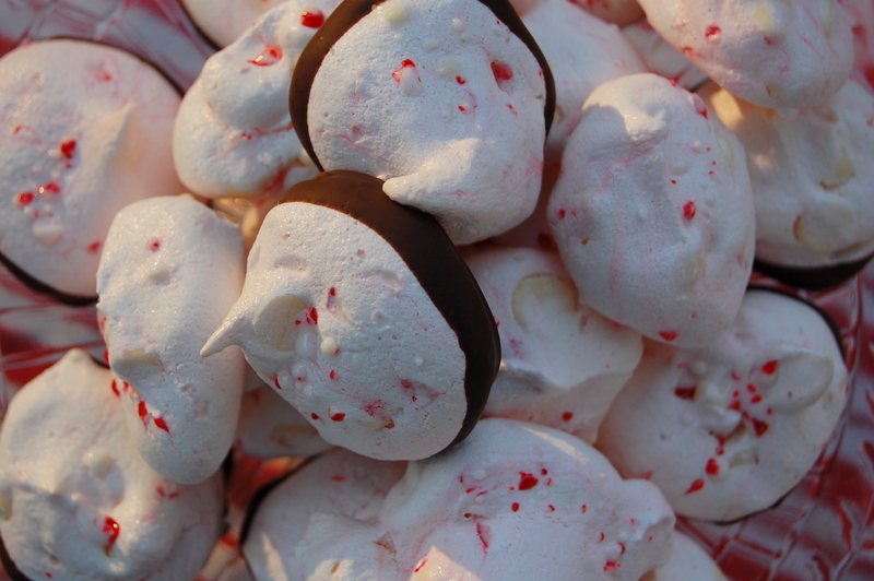 Peppermint White Chocolate Meringues