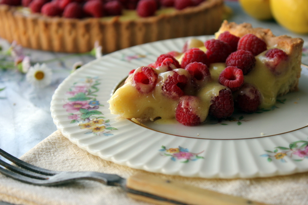 Gluten Free Lemon Tart with Raspberries