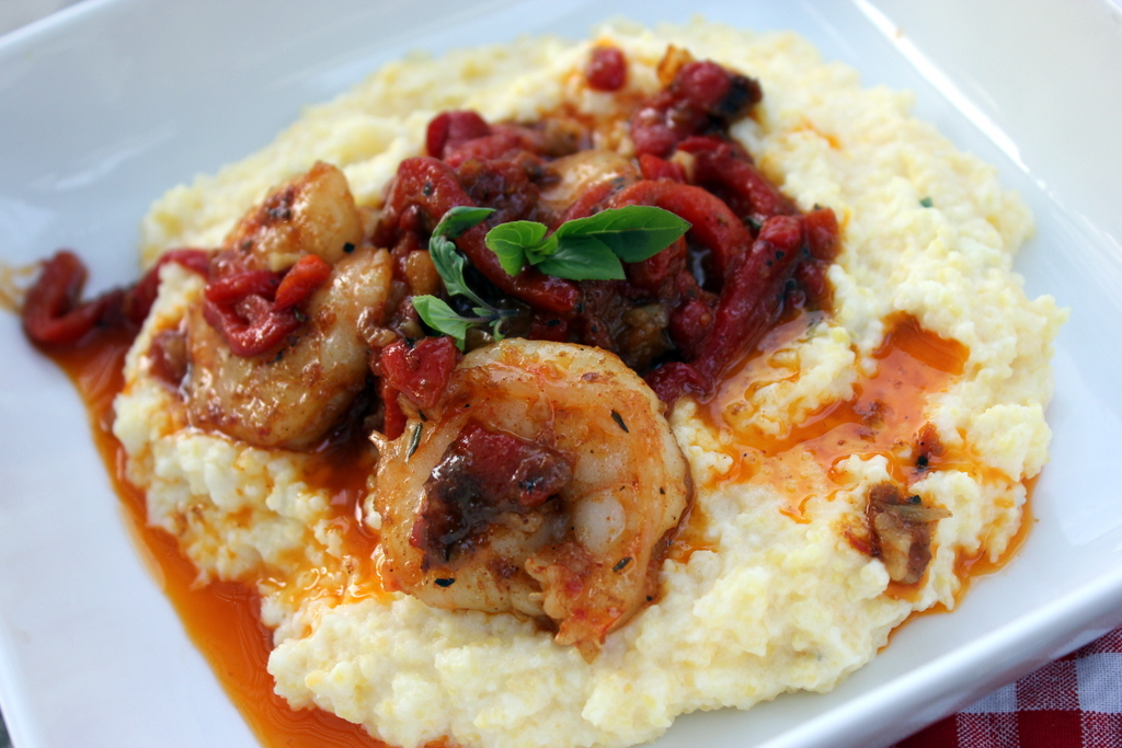 Shrimp and Goat Cheese Grits