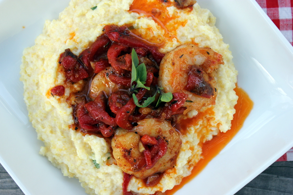 Shrimp and Goat Cheese Grits