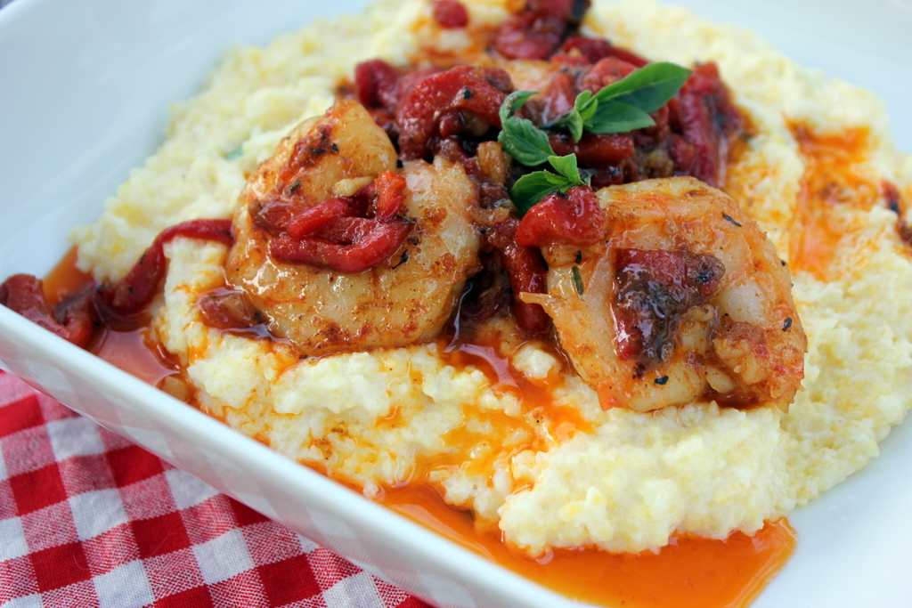 Shrimp and Goat Cheese Grits