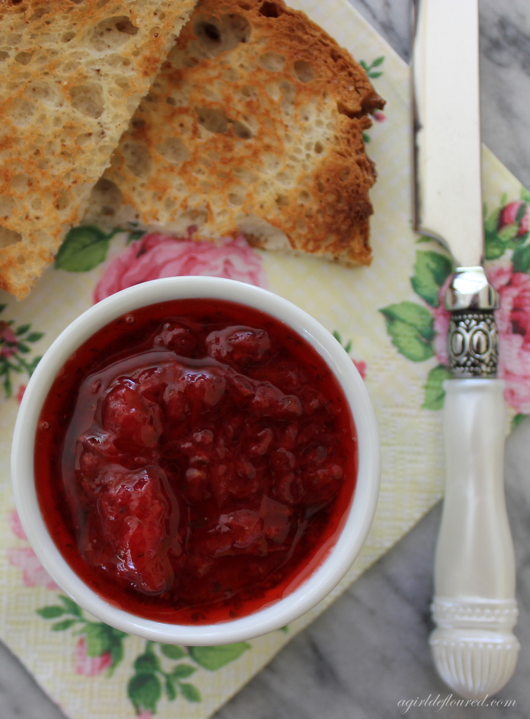 Fresh Strawberry Basil Jam Made from Scratch