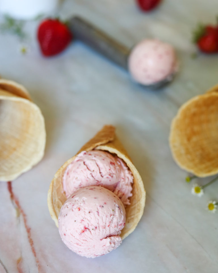 Super Easy Homemade Strawberry Ice Cream Recipe