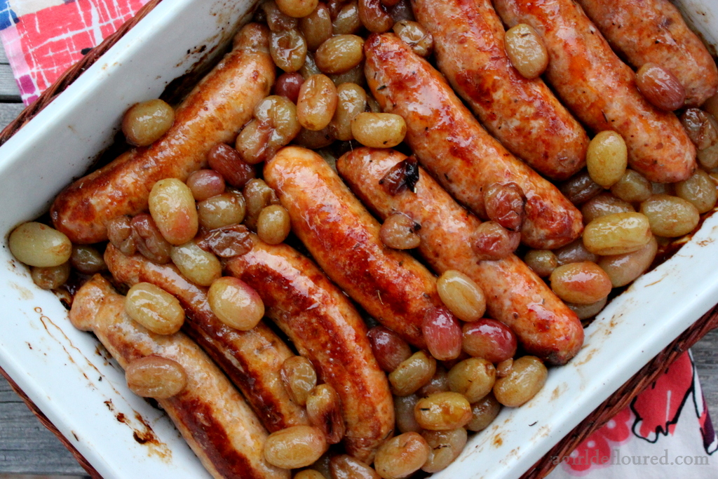 Oven Roasted Grapes & Spicy Italian Sausage Recipe