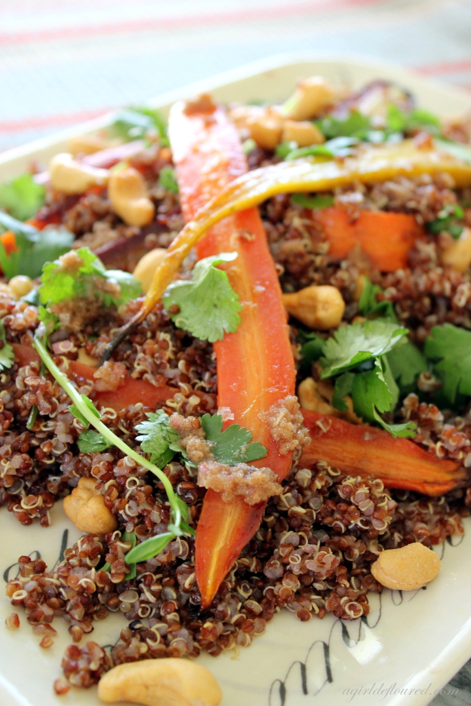Roasted Carrot Quinoa Salad with Brown Butter and Cinnamon Vinaigrette