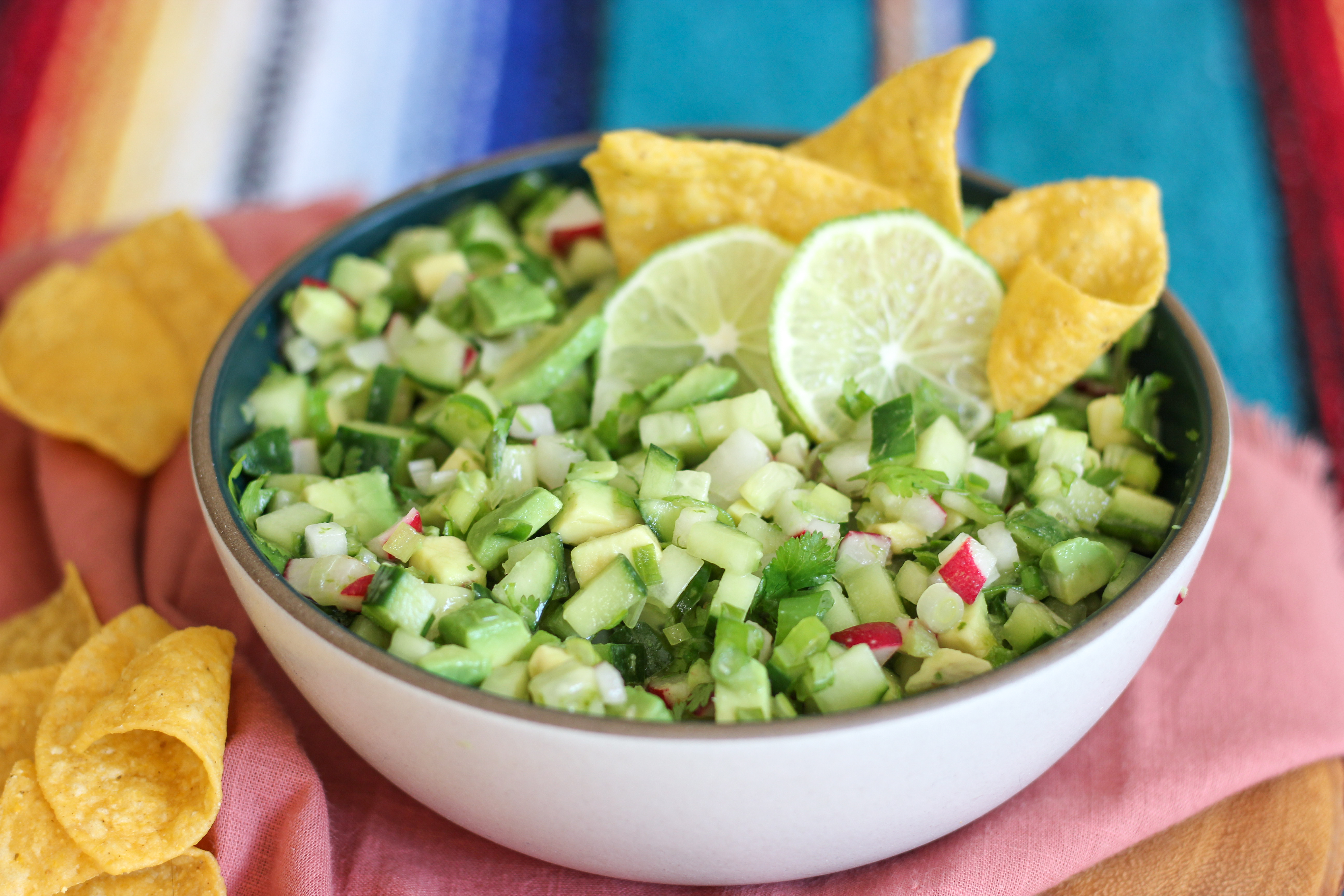 Radish Cucumber Avocado Salsa