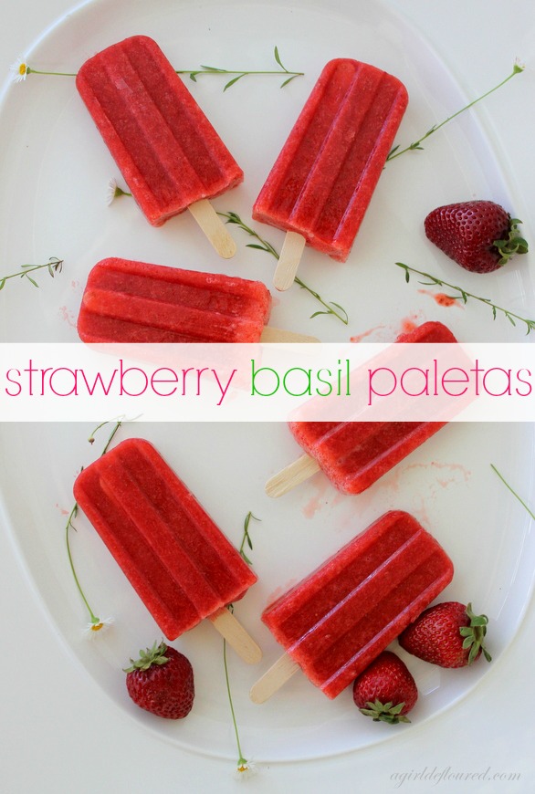 Strawberry Basil Paletas