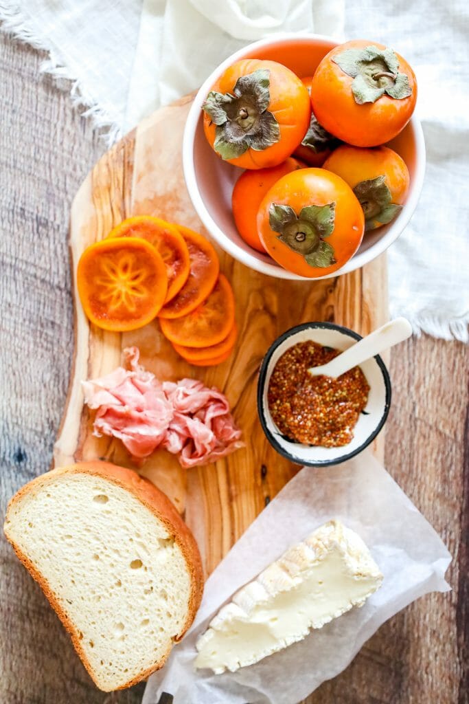 Persimmon Grilled Cheese with Brie and Prosciutto