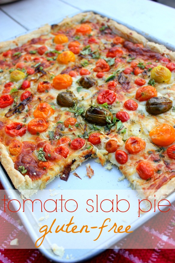 gluten-free tomato slab pie