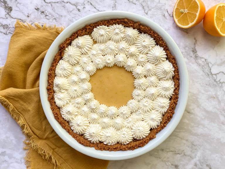 Meyer Lemon Icebox Pie with Graham & Hazelnut Crumb Crust