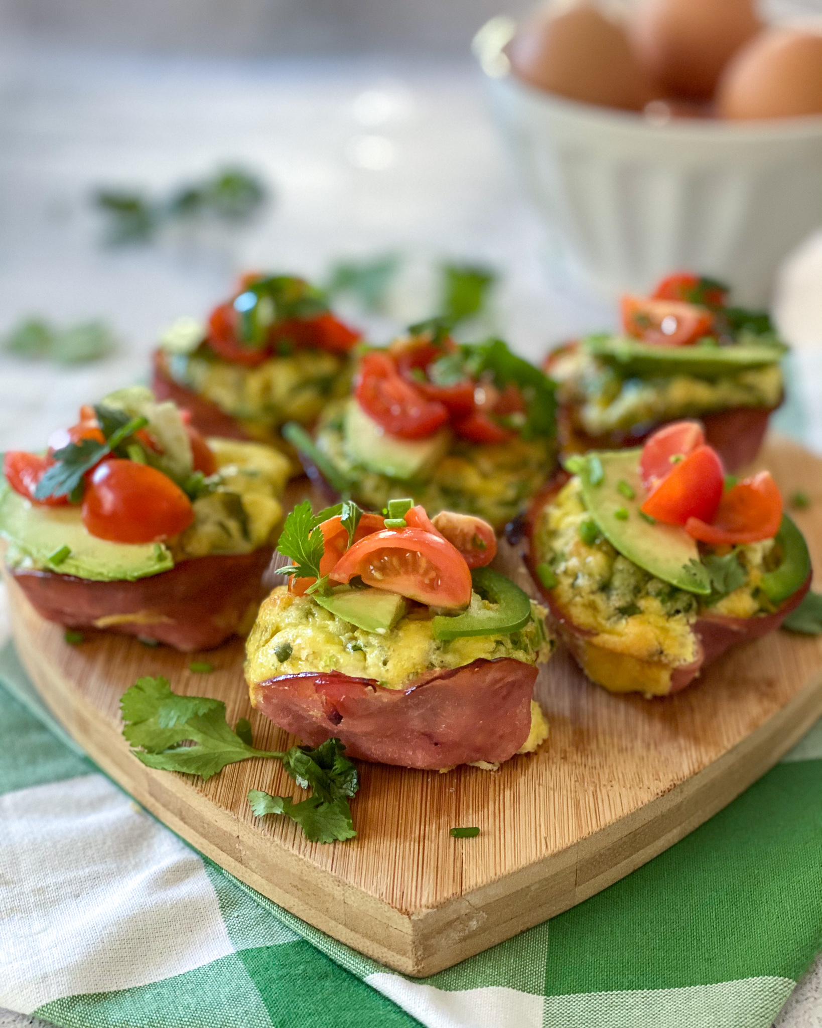 Green Chile Ham and Egg Cups