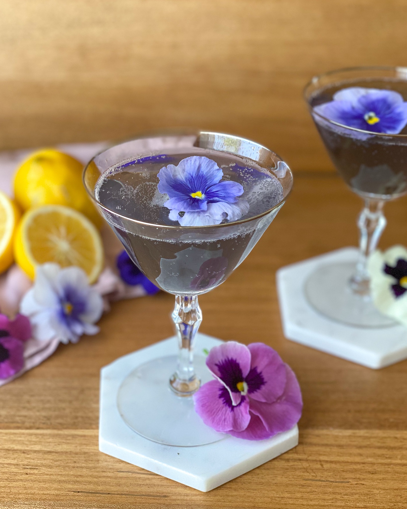 Violet Champagne Cocktail