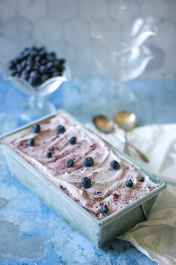Easy Fresh Blueberry Ice Cream in a Loaf Pan