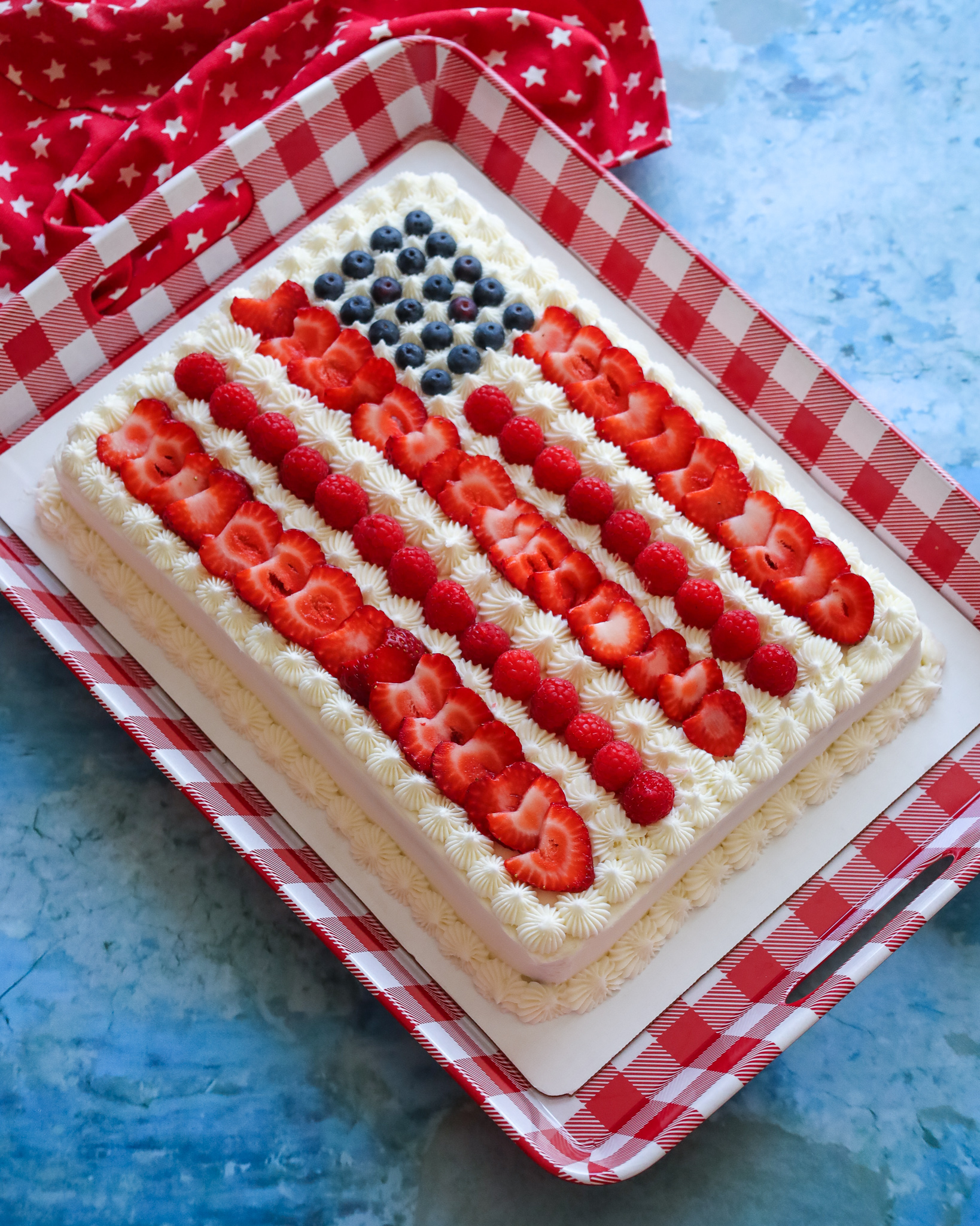 How to Make an American Flag Layer Cake • MidgetMomma