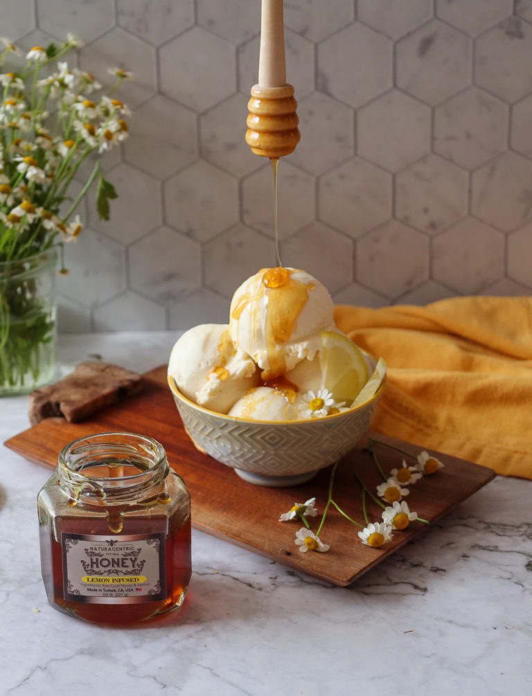 The Best Homemade Lemon Honey Ice Cream