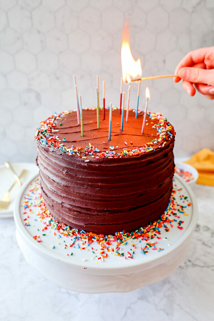 Gluten Free Cake Recipe - with candles