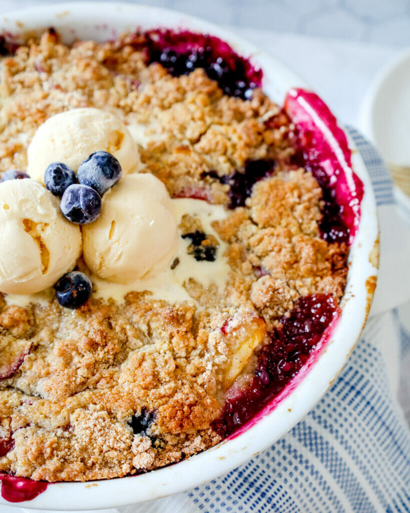 Gluten Free Peach Blueberry Cobbler