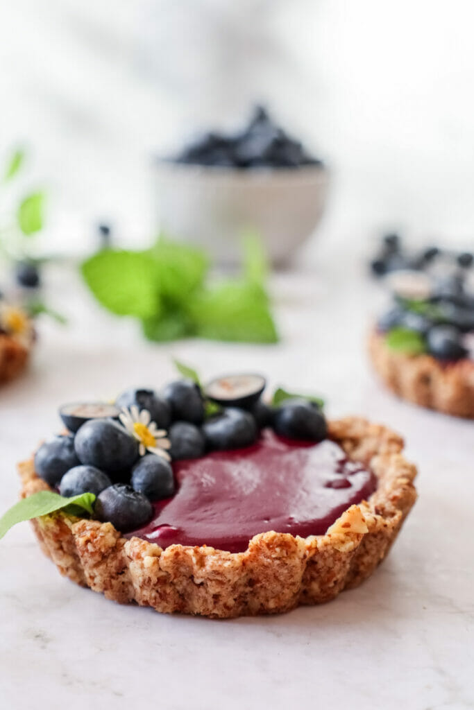 Blueberry Curd Tarts with Nut Crust