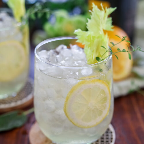sparkling wine cocktail with gin