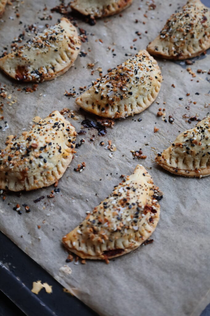 gluten free hand pies on a baking sheet covered with parchment