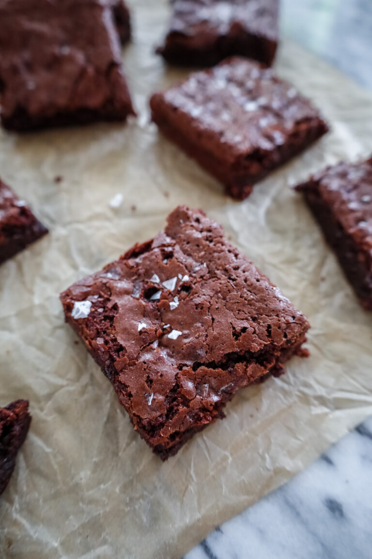 gluten free brownies on parchment
