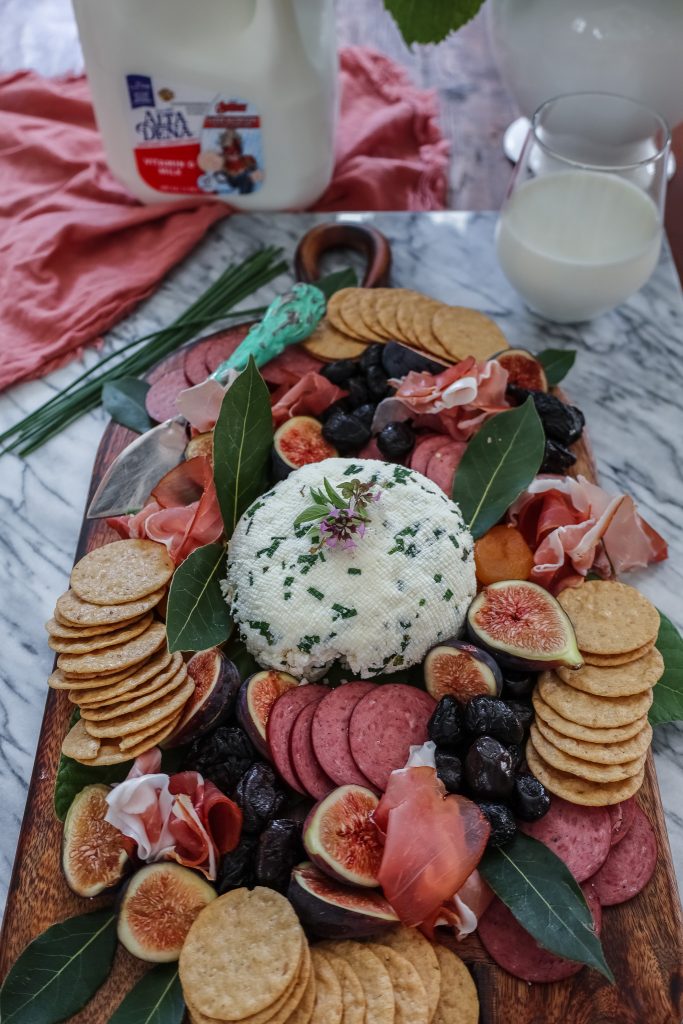 farmer cheese on a cheeseboard