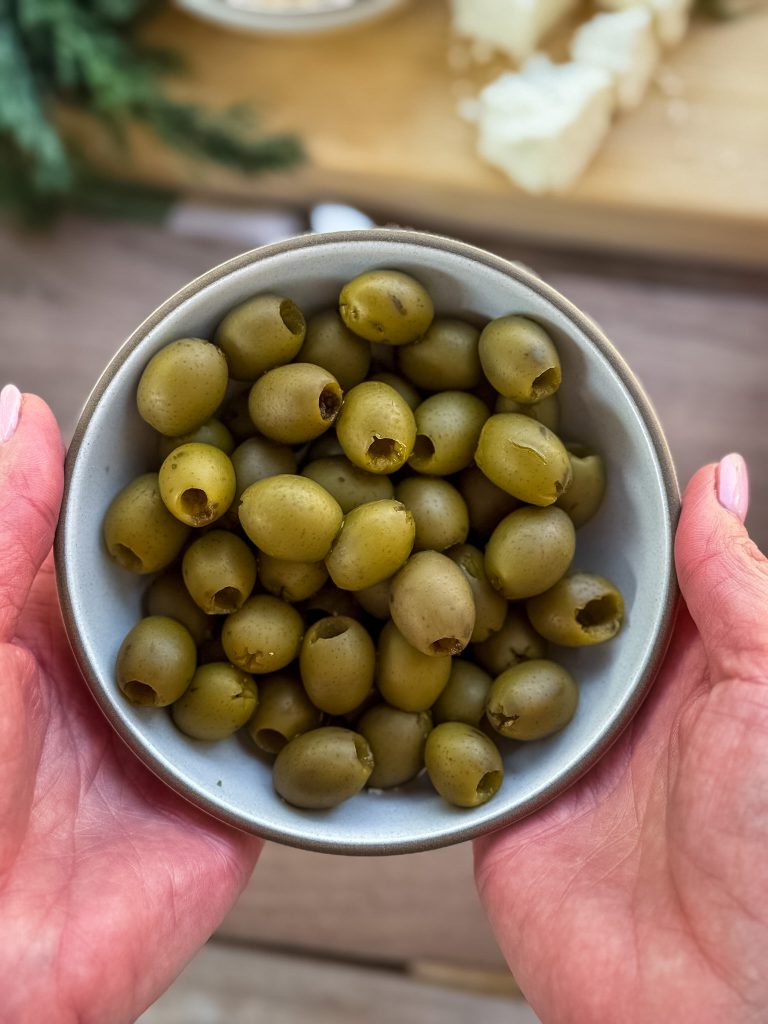 bowl of green california ripe olives